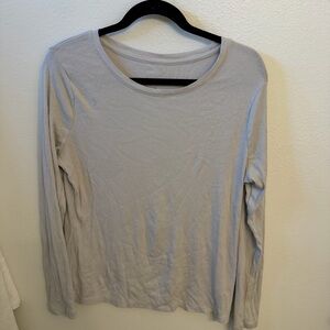 A New Day Ribbed Long Sleeve Off White